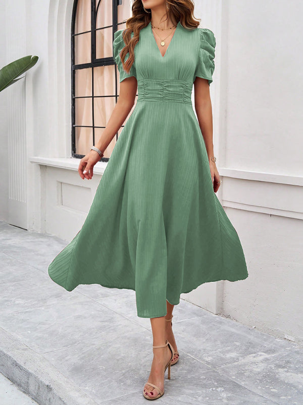 Robe midi Lady Cocktail à manches bouffantes