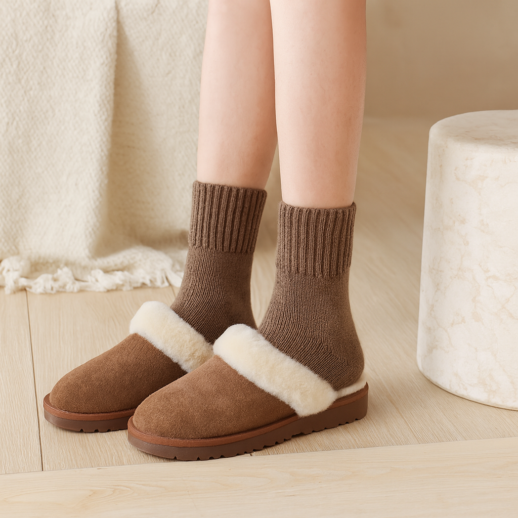 ComfortWeave | Chaussettes Solides en Maille – Coffret de 5 pour Femmes