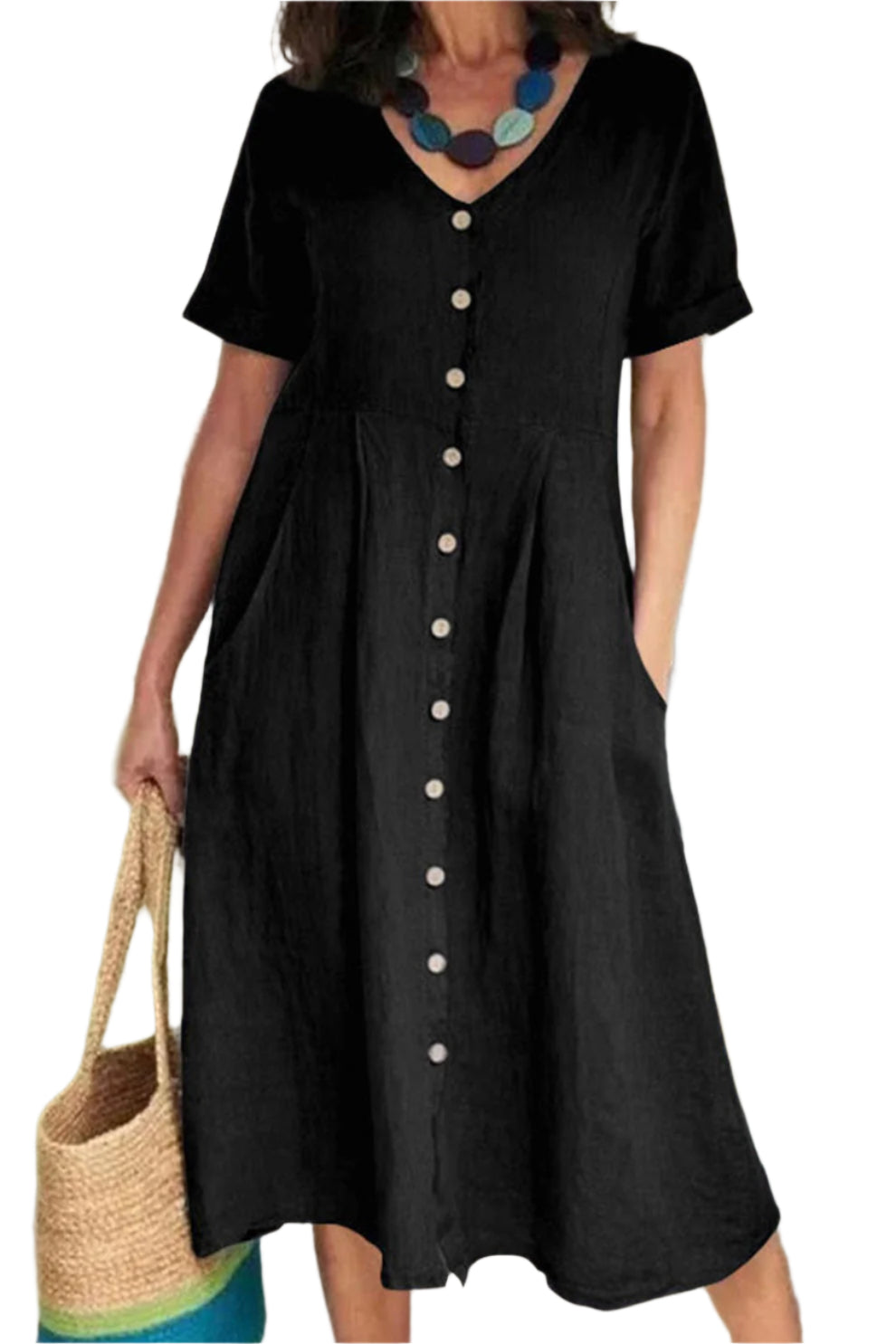 Robes midi à manches courtes pour femmes