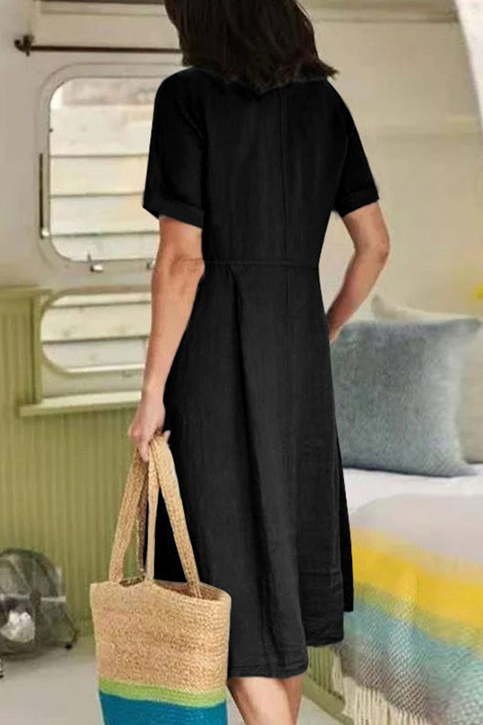 Robes midi à manches courtes pour femmes