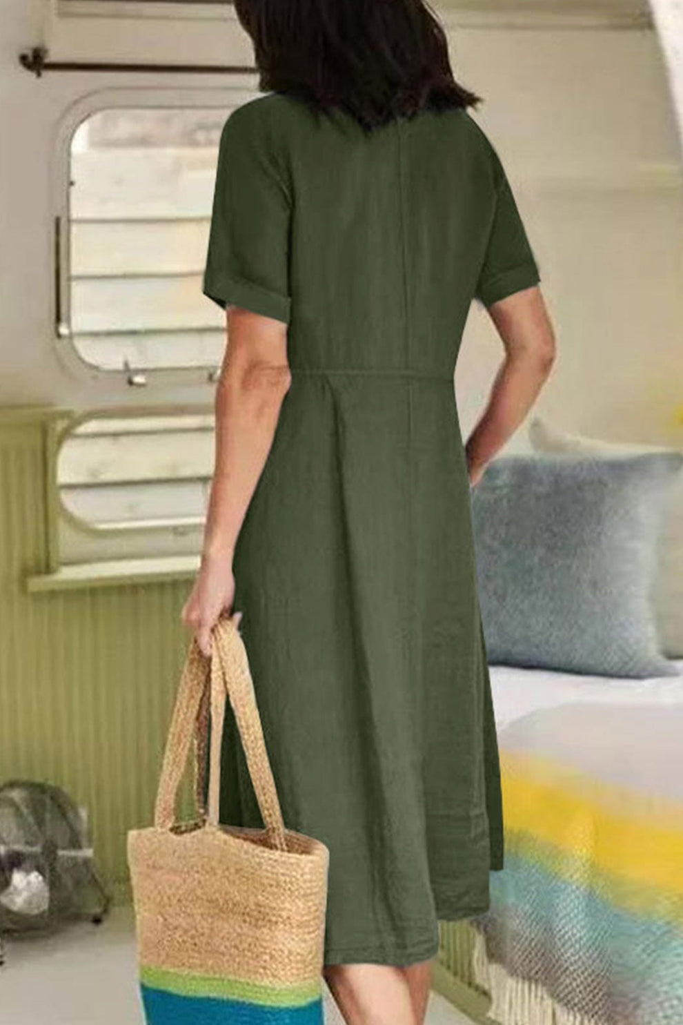 Robes midi à manches courtes pour femmes