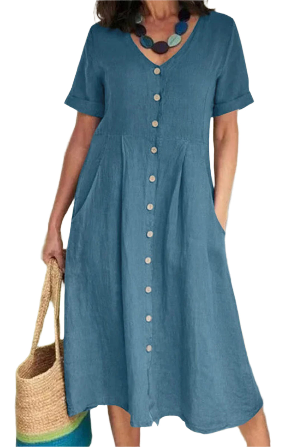 Robes midi à manches courtes pour femmes