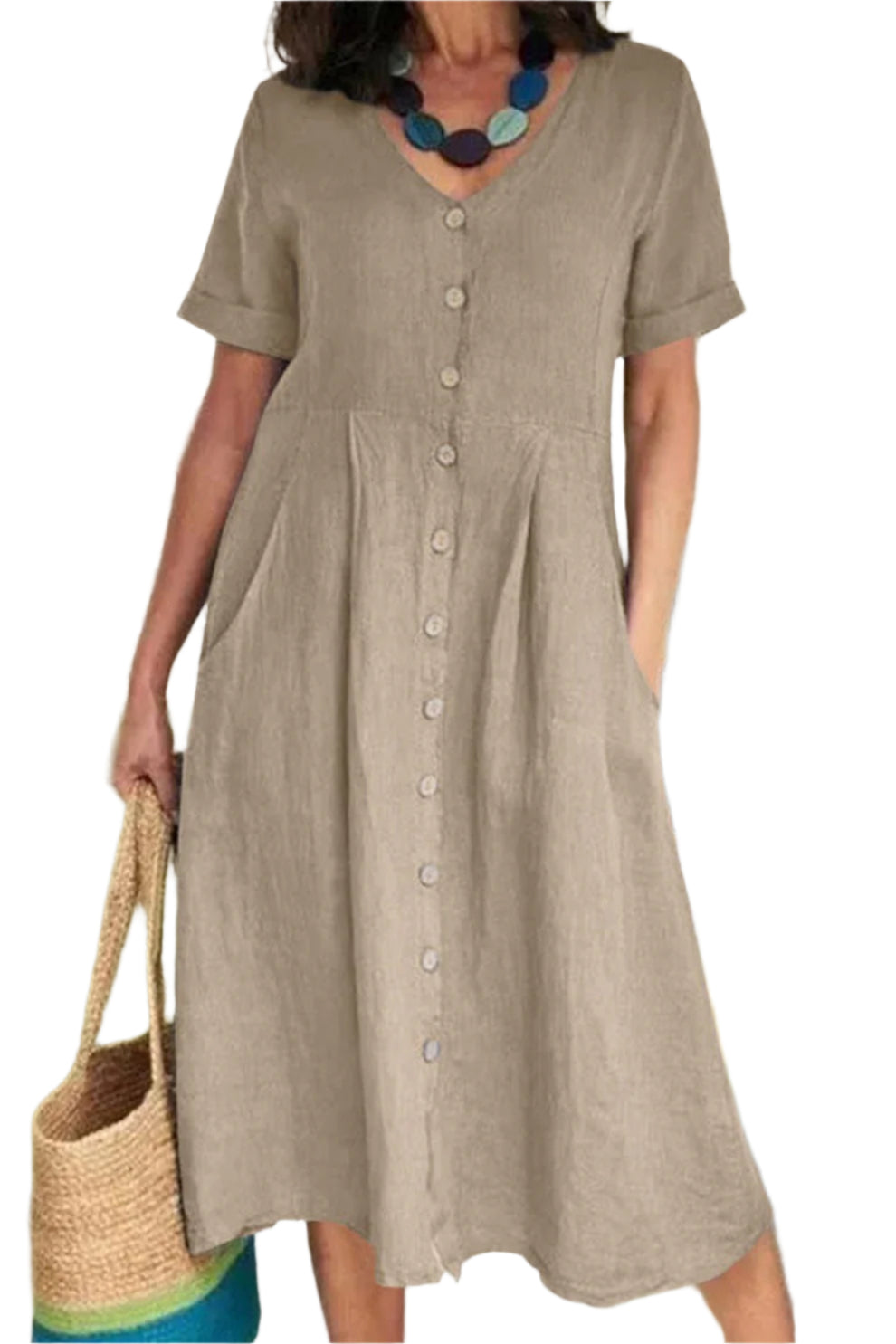 Robes midi à manches courtes pour femmes