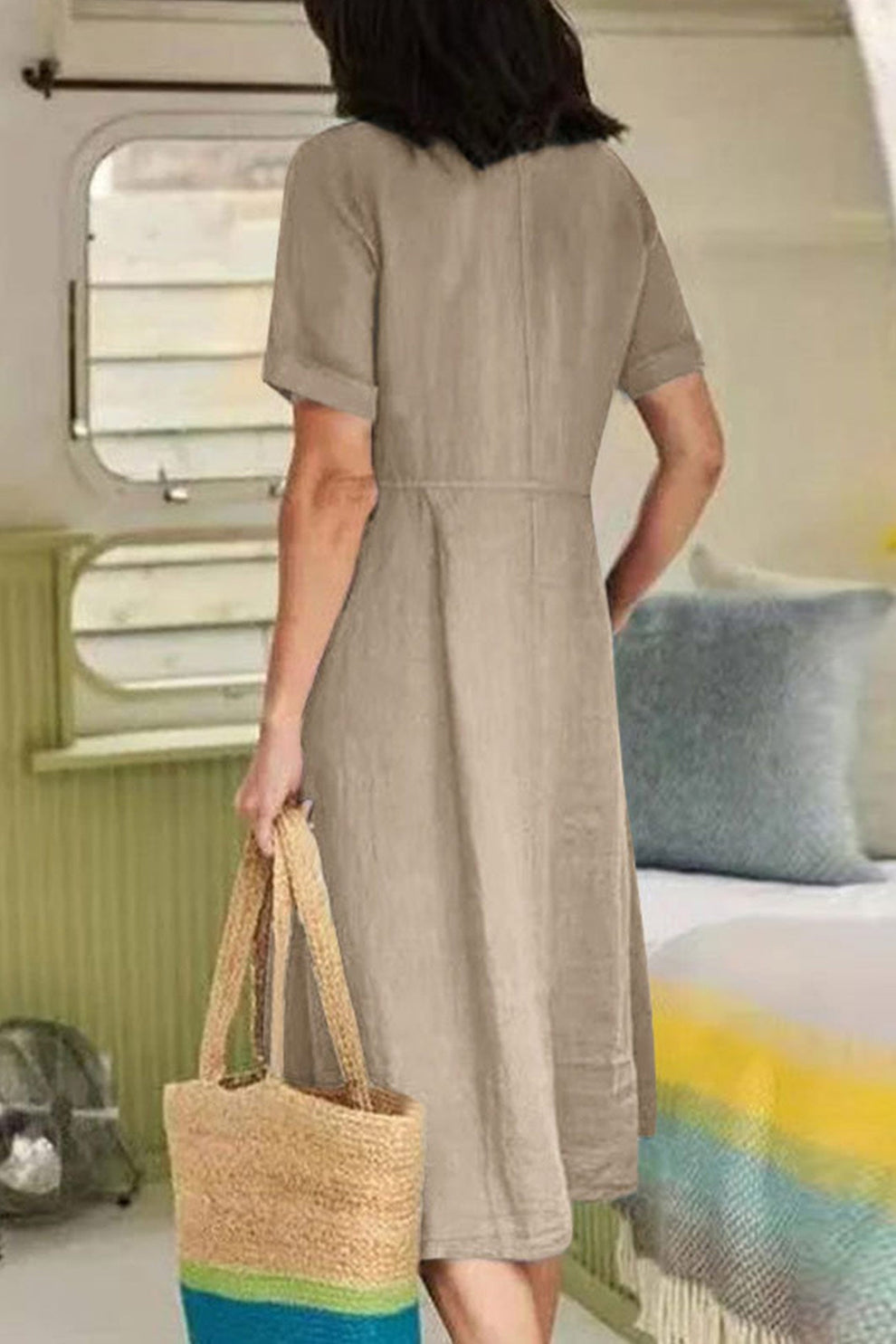 Robes midi à manches courtes pour femmes