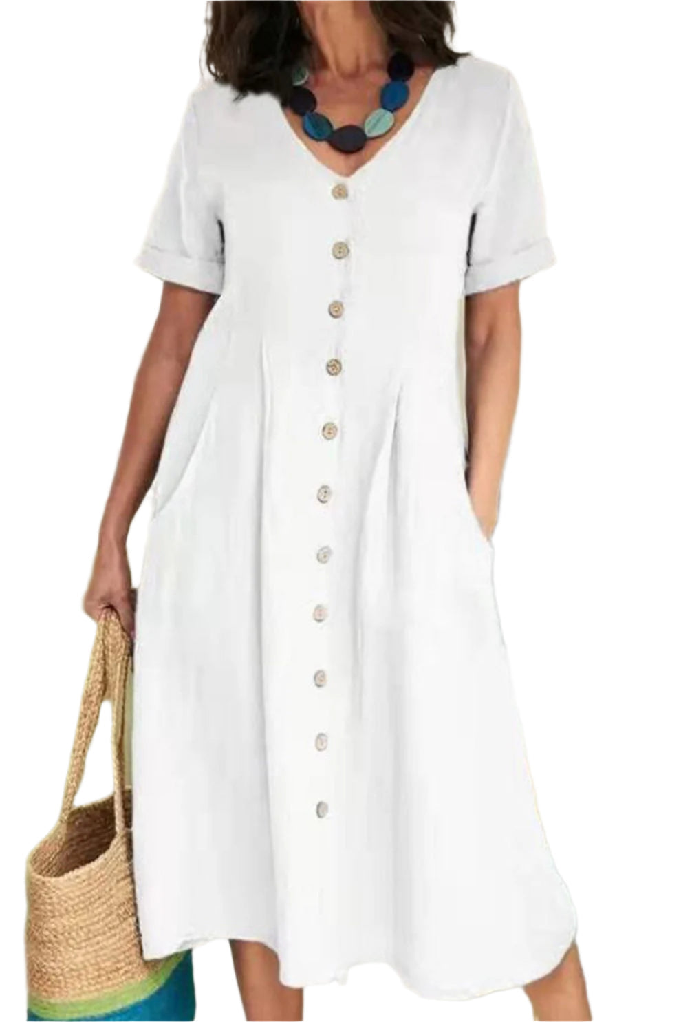 Robes midi à manches courtes pour femmes