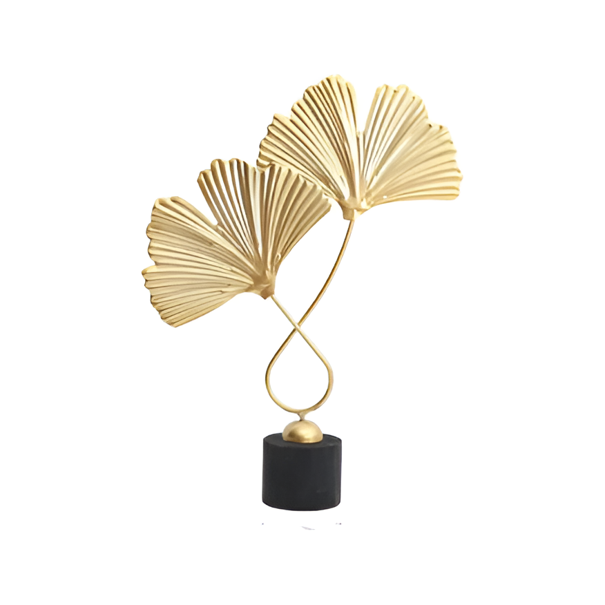 GoldenGrove – Sculpture Minimaliste de Feuilles de Ginkgo pour un Charme Naturel Élégant