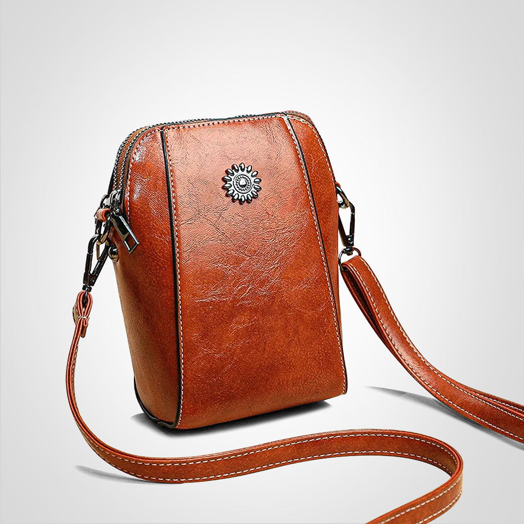 Daisy Retro Leren Crossbody Tas