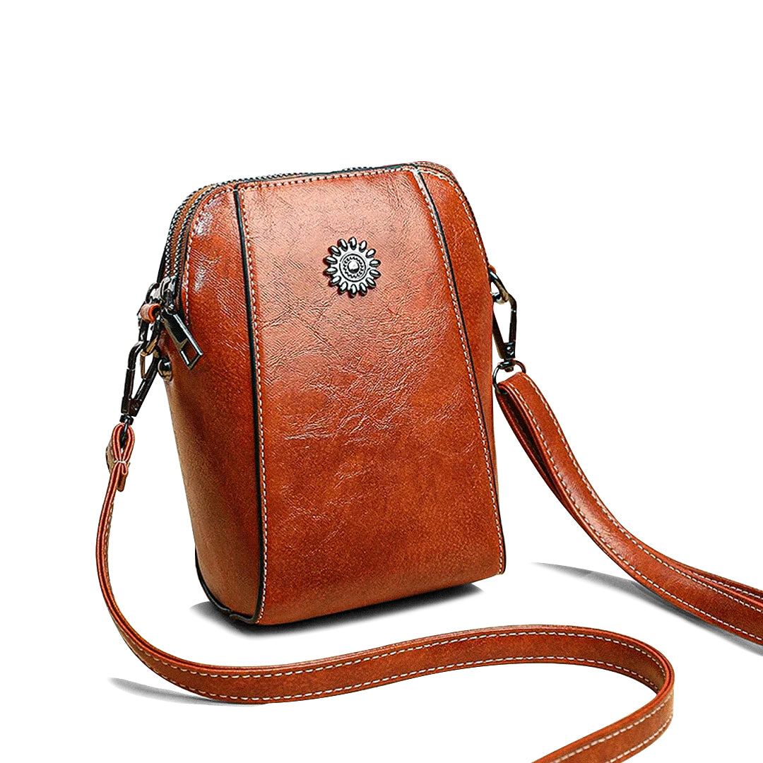 Daisy Retro Leren Crossbody Tas