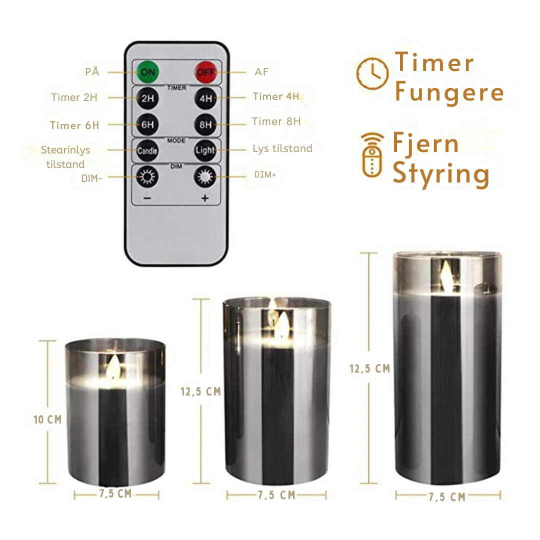 Bougies électriques | 3 bougies LED réglables