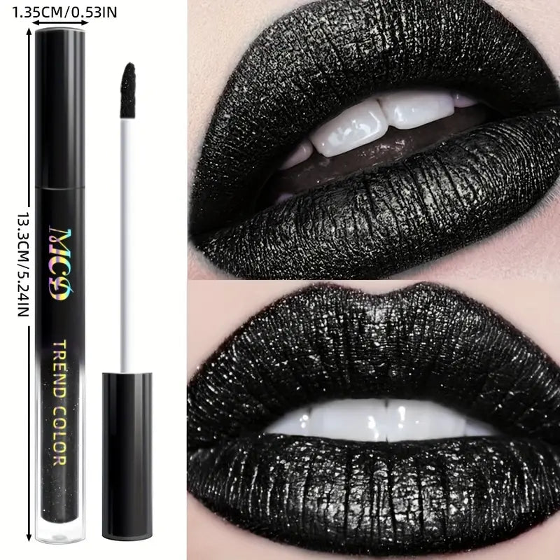 DarkGlam Gloss – Gloss à lèvres noir brillant, longue tenue et non collant