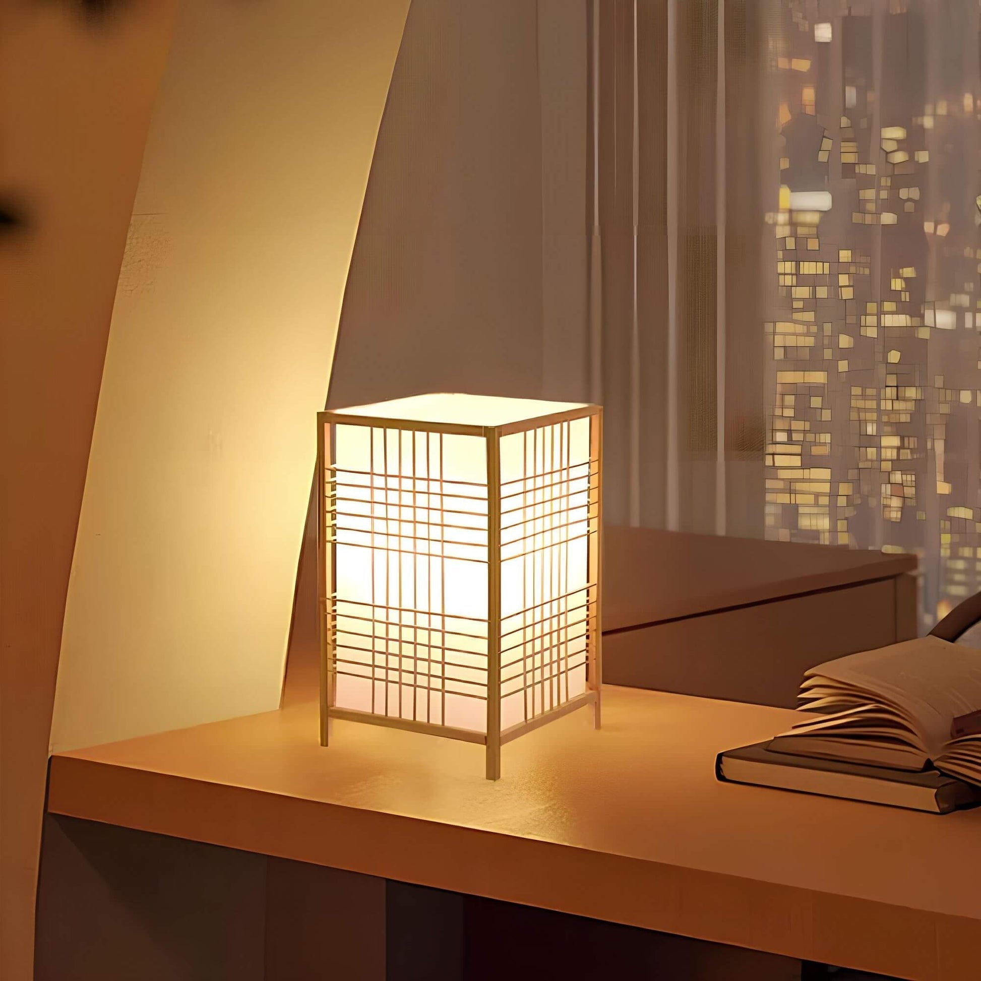 ZenGlow Lampe de Bureau LED Inspirée par le Japon – Design Unique avec Lumière Chaude