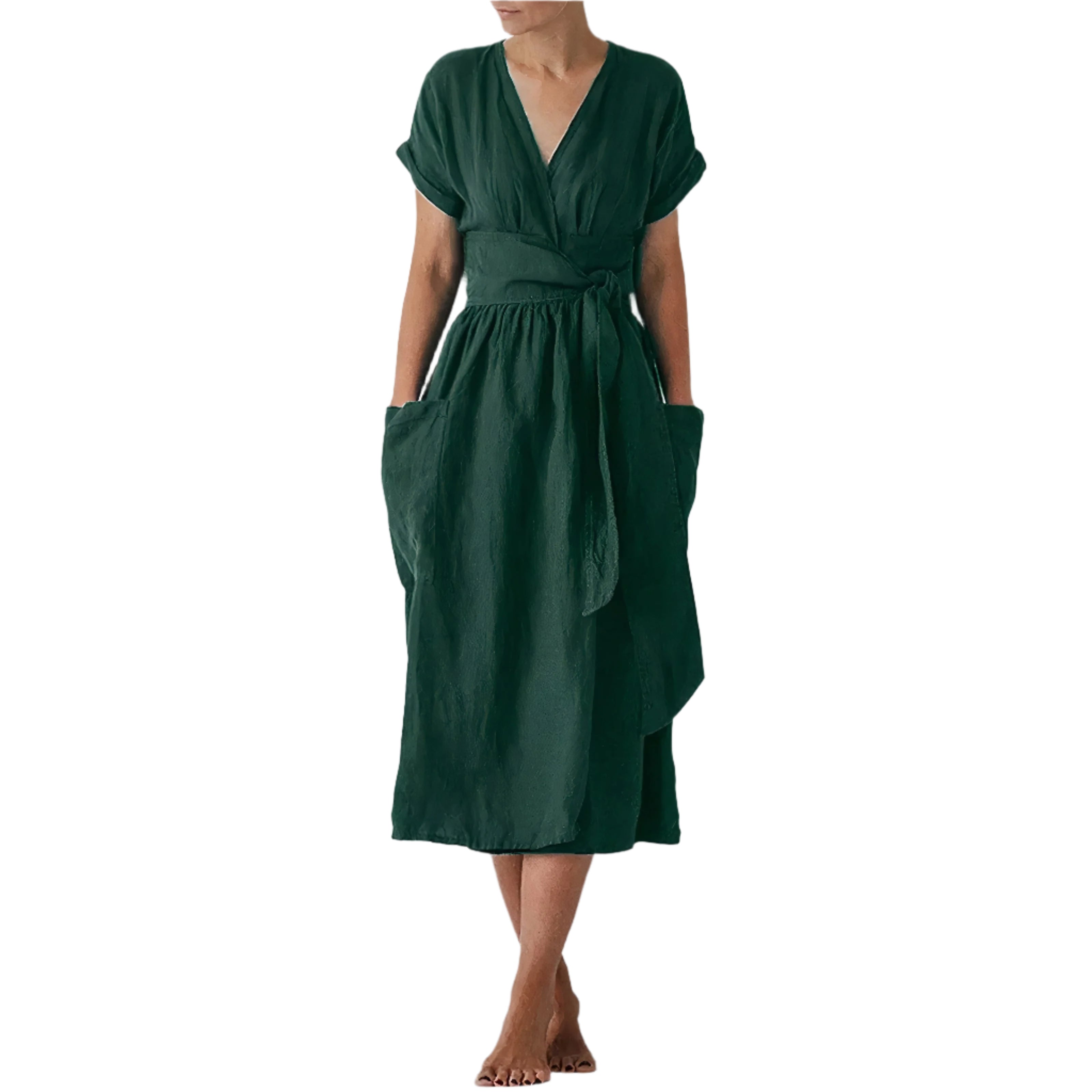 Matilda – Robe décontractée portefeuille avec décolleté en V et ceinture à la taille