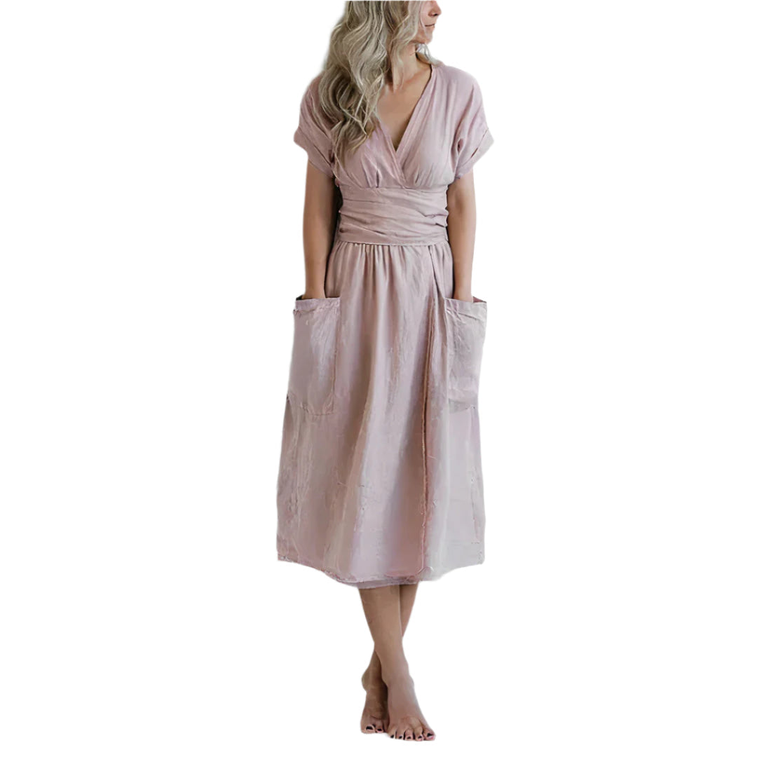 Matilda – Robe décontractée portefeuille avec décolleté en V et ceinture à la taille