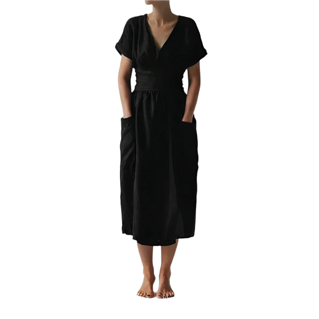 Matilda – Robe décontractée portefeuille avec décolleté en V et ceinture à la taille