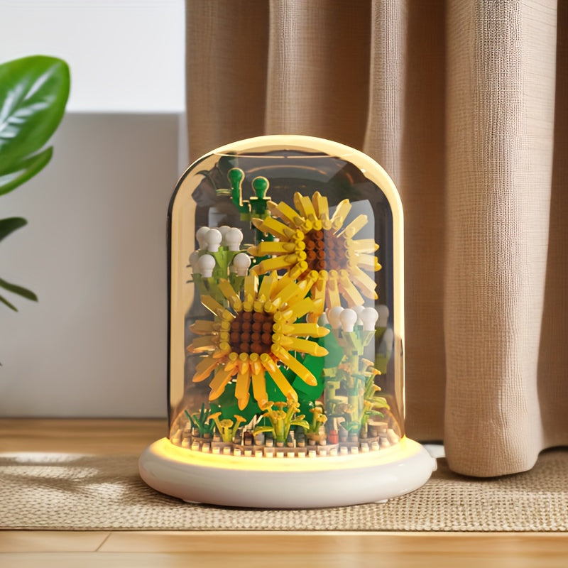 BloomGlow - Lampes en verre LED avec fleurs conservées