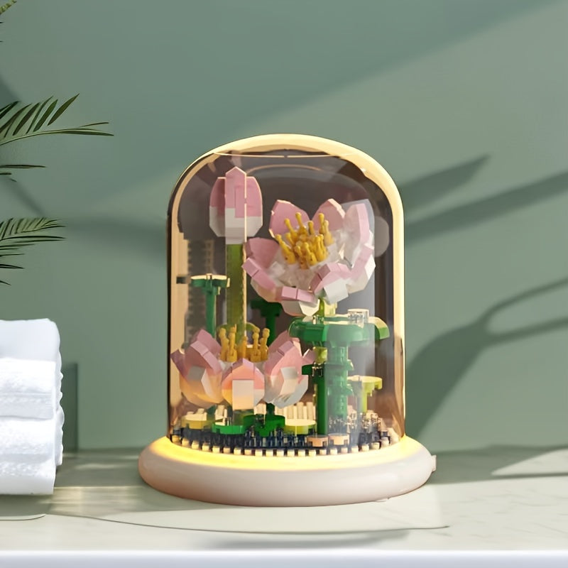 BloomGlow - Lampes en verre LED avec fleurs conservées