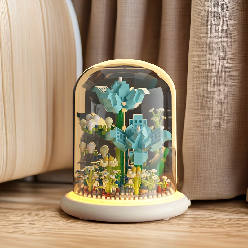 BloomGlow - Lampes en verre LED avec fleurs conservées