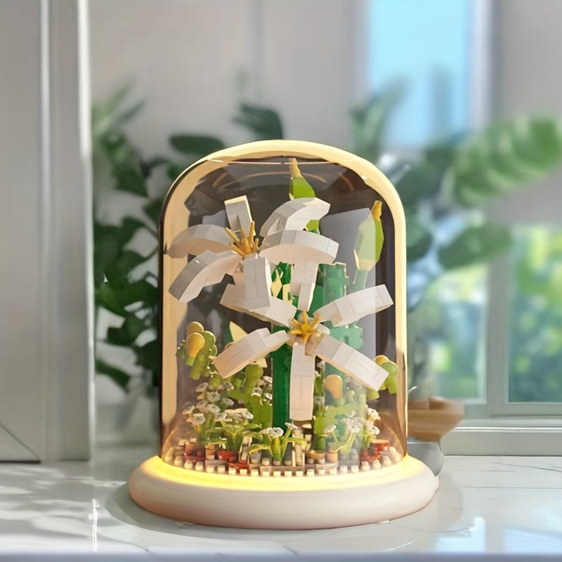 BloomGlow - Lampes en verre LED avec fleurs conservées