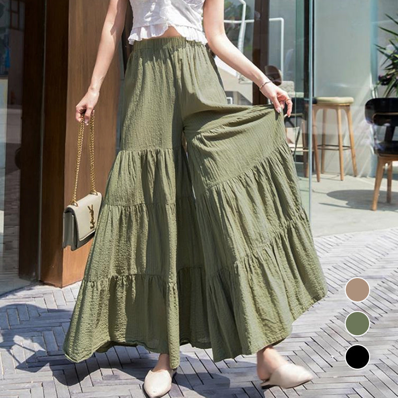 Heidi - Pantalon large à volants d'inspiration bohème