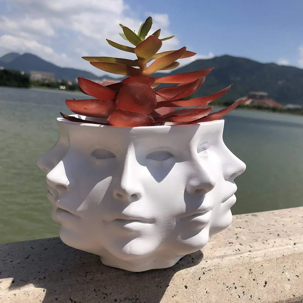 ArtFace 3D Pot de Fleurs en Céramique – Pot au Design de Visage Moderne