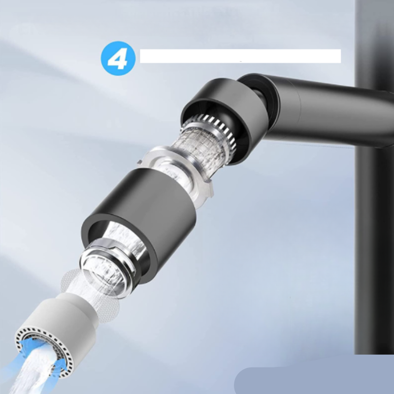 Tête de robinet rotative AquaTwist 360° – débit d'eau réglable