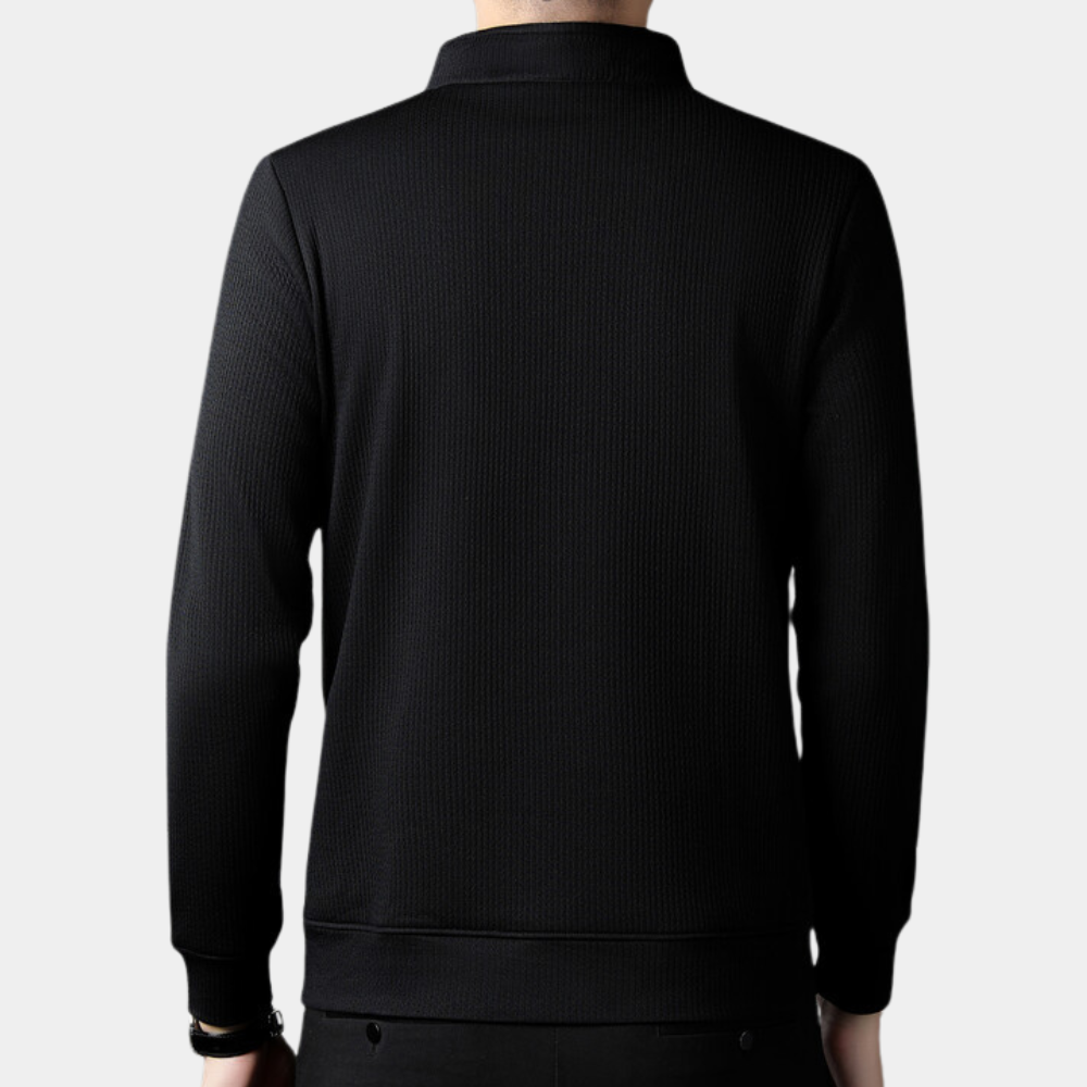 Pull slim à fermeture éclair carrée confortable et élégant pour homme Martin