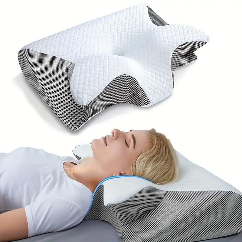 SleepEase Papillon Mémoire Skumpude – Soutien Ergonomique pour Dormeurs sur le Côté et sur le Dos
