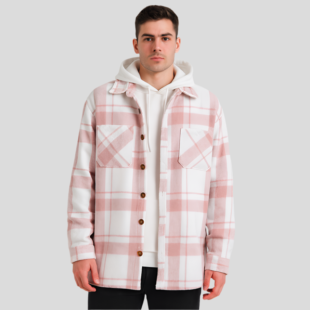 Veste décontractée à carreaux pour hommes Grayson – Blouson streetwear avec revers