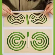 MazeMaster - Jeu de Labyrinthe Portable en Bois pour Enfants et Adultes