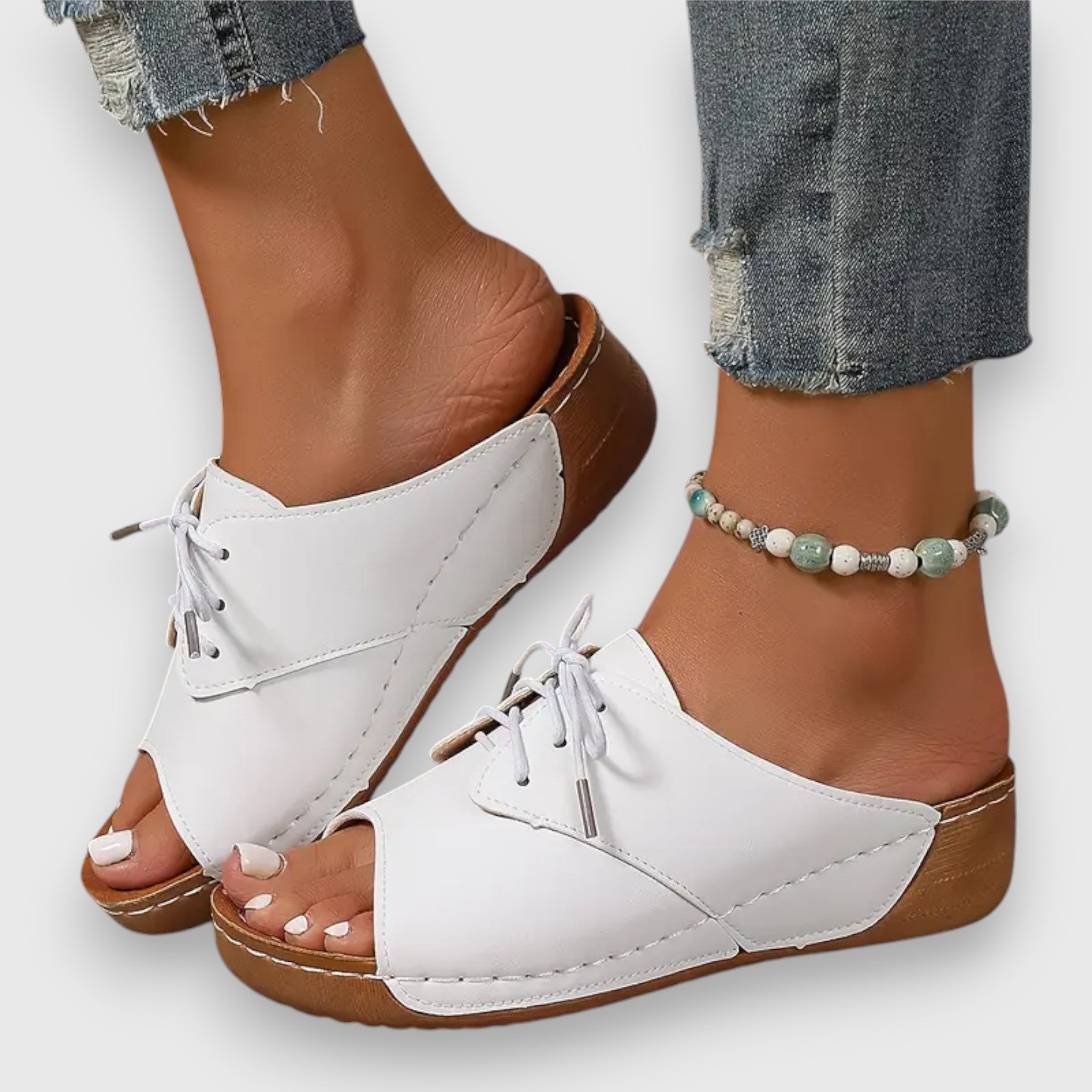 Marina - Sandales à talon ouvert Chikke avec lacets