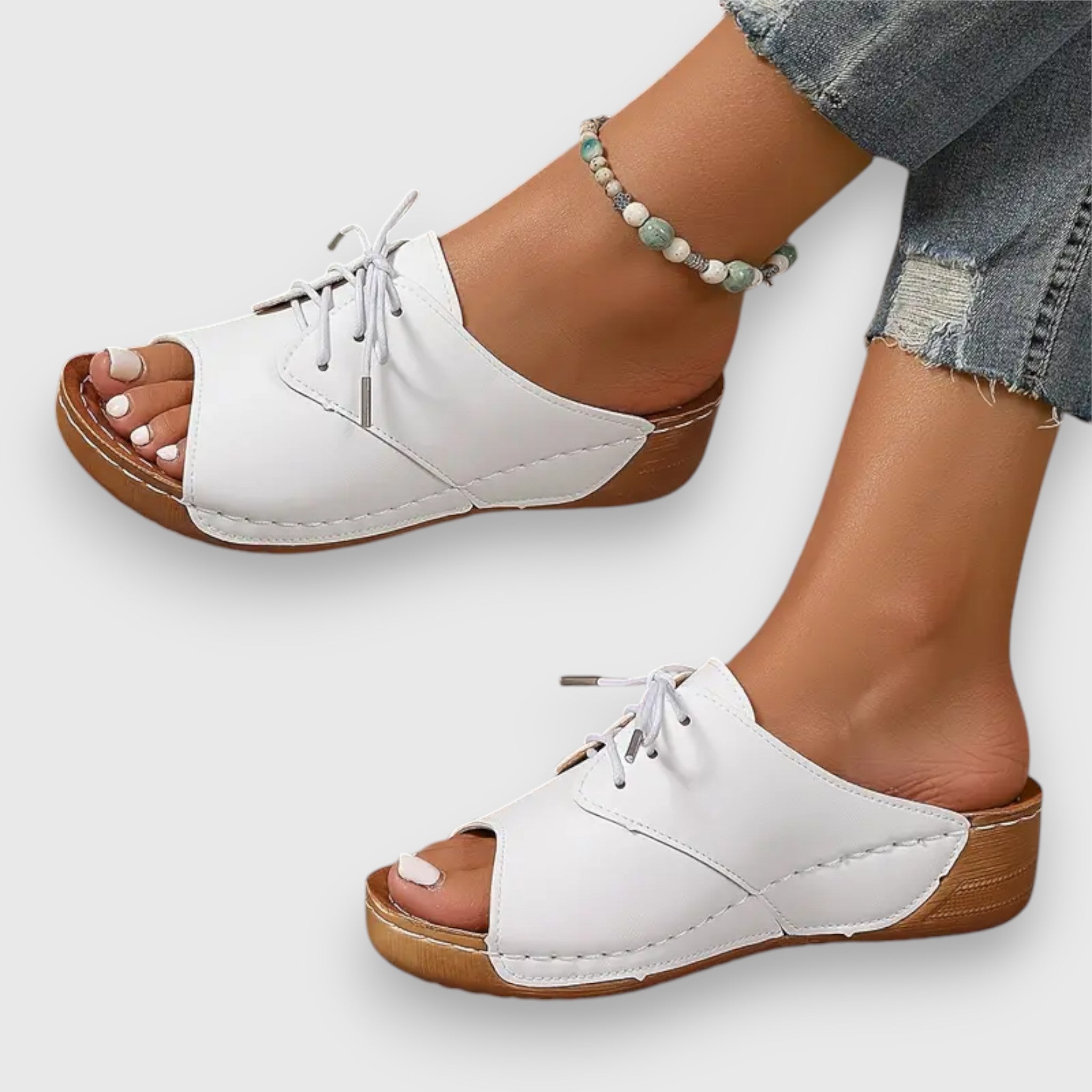 Marina - Sandales à talon ouvert Chikke avec lacets