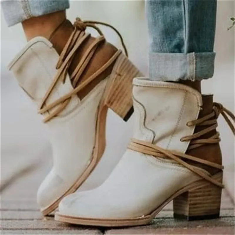 Mona - Bottes western confortables avec semelle antidérapante