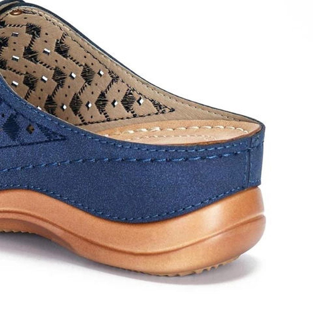 Deborah - Sandales compensées ouvertes à motif clouté