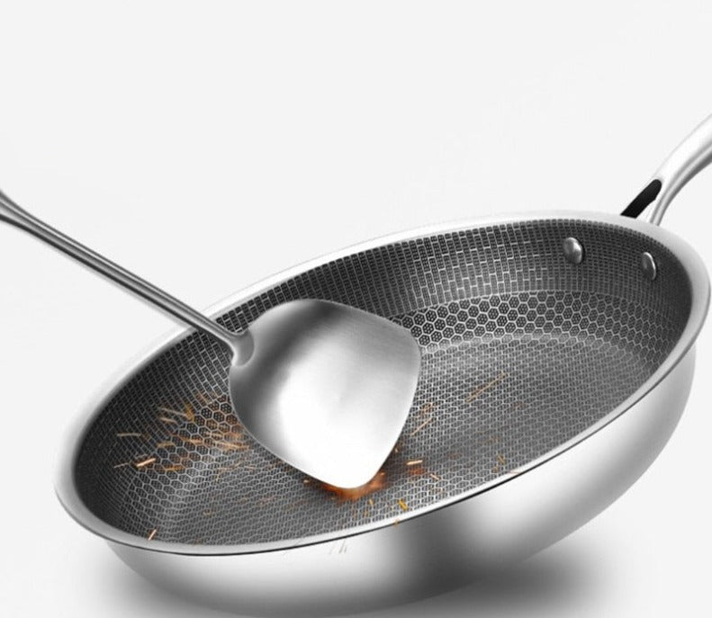ChefElite - Poêle à Frire Anti-Adhésive de Luxe en Acier Inoxydable