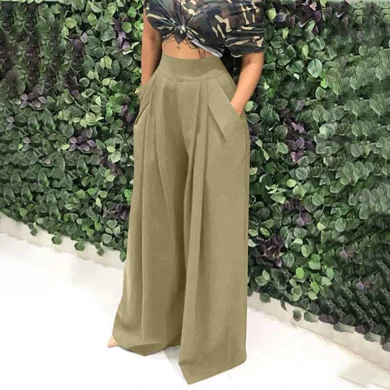 Bella | Pantalon large plissé avec détail élégant