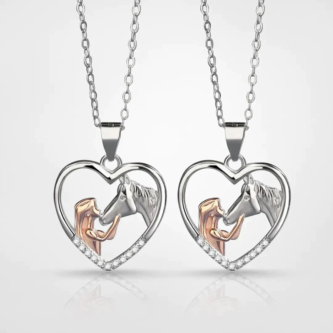 Hestekraft Collier en Cœur – Cadeau Élégant pour Amoureux des Chevaux 1+1 Gratuit