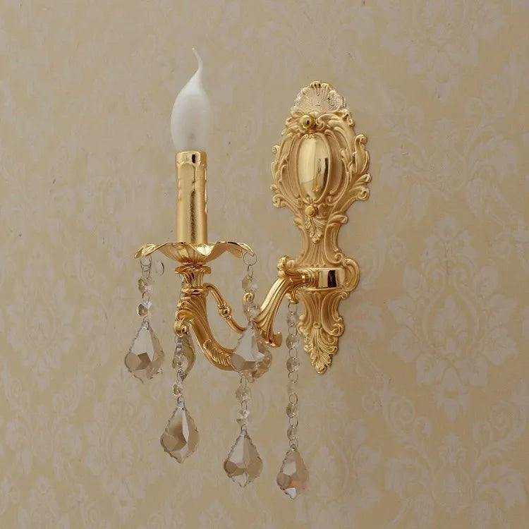 RegalGlow - Applique baroque en or avec centres en cristal