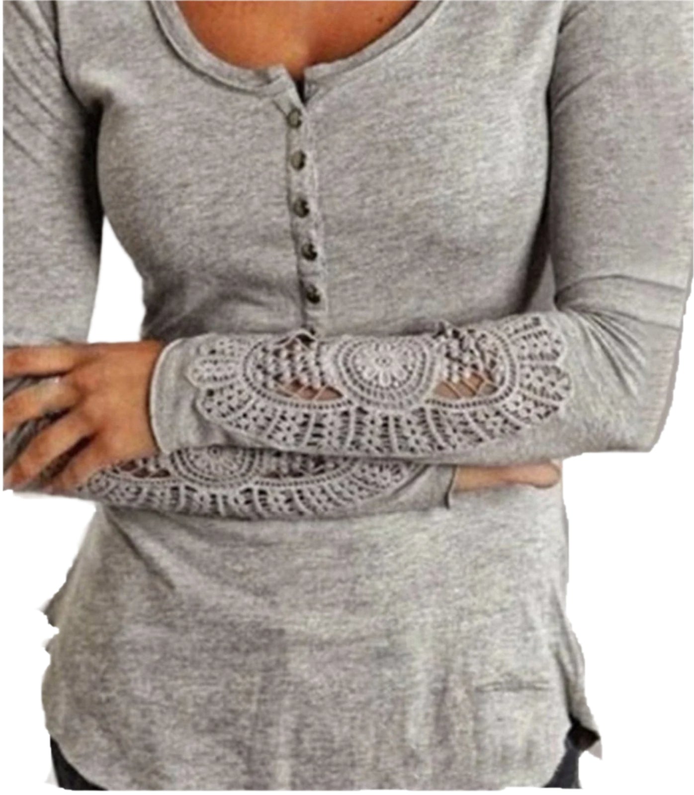 Larah - Blouse élégante intemporelle avec manches en dentelle