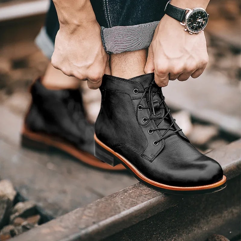 Mark | Bottes en cuir rétro classiques pour hommes