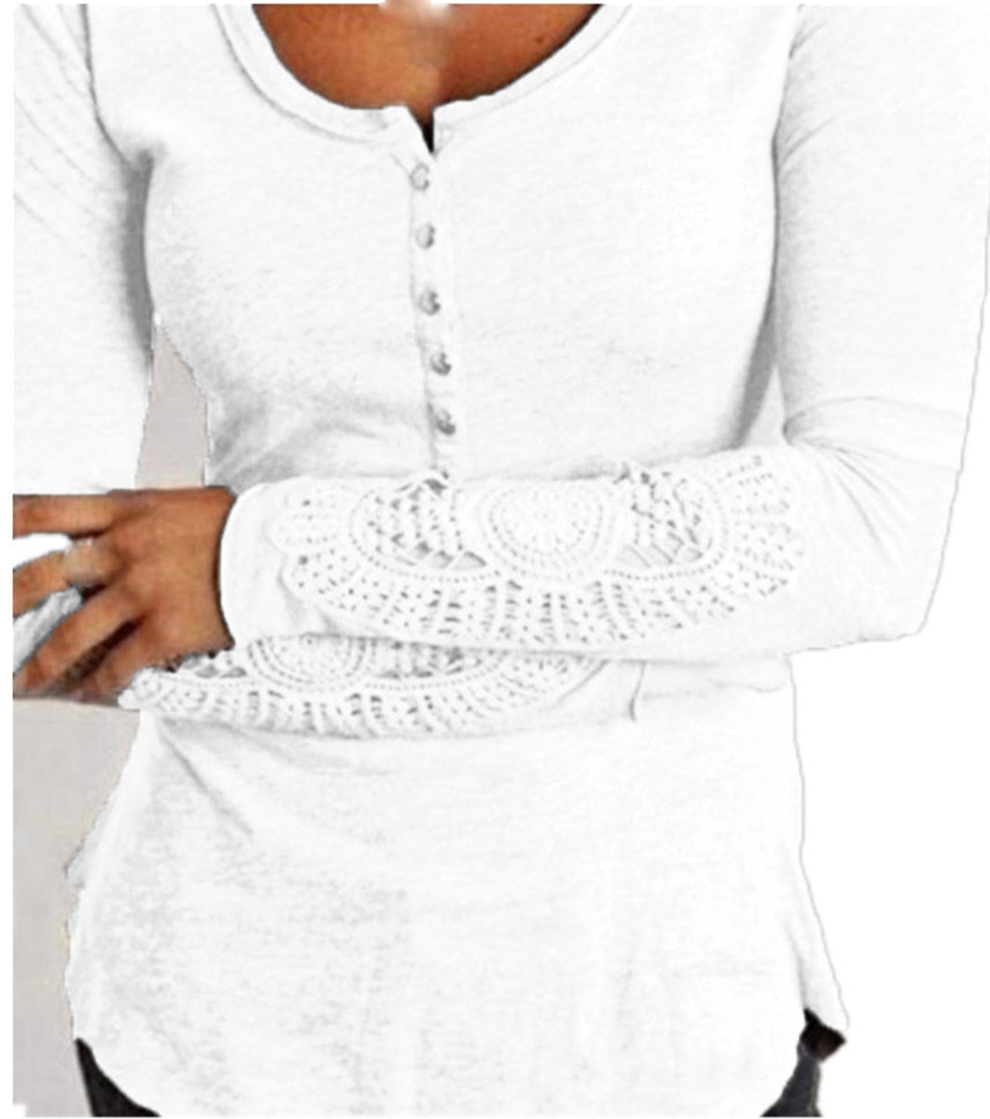 Larah - Blouse élégante intemporelle avec manches en dentelle