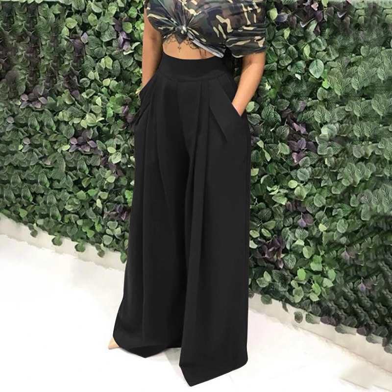 Bella | Pantalon large plissé avec détail élégant