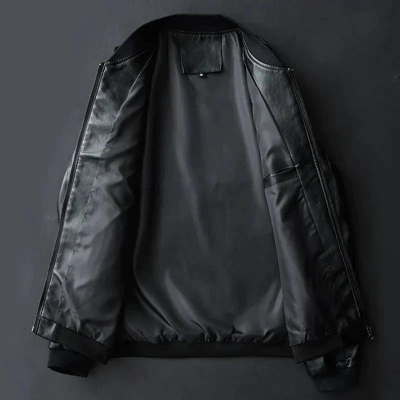Veste en cuir zippée pour homme Edge