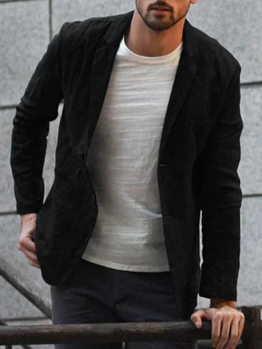 David - Blazer classique léger en mélange de lin pour hommes