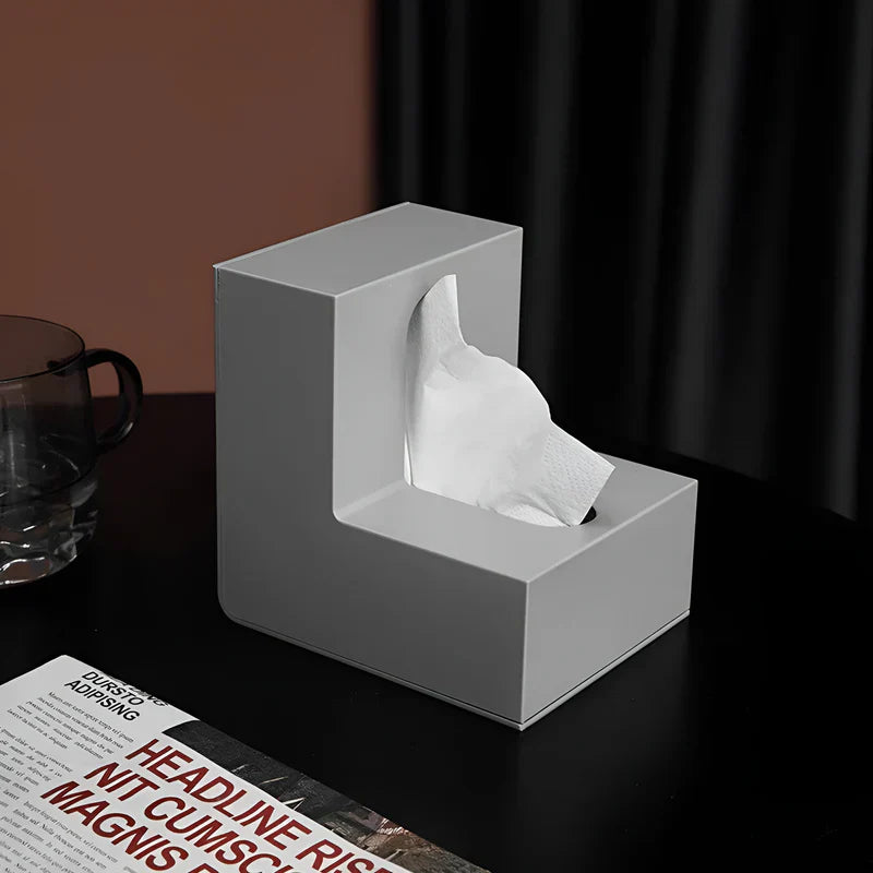 Organisateur de mouchoirs en forme de L moderne – Solution de rangement élégante et gain de place