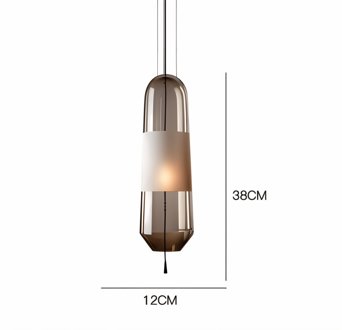 GlowCurve - Lampe pendante en verre rétro