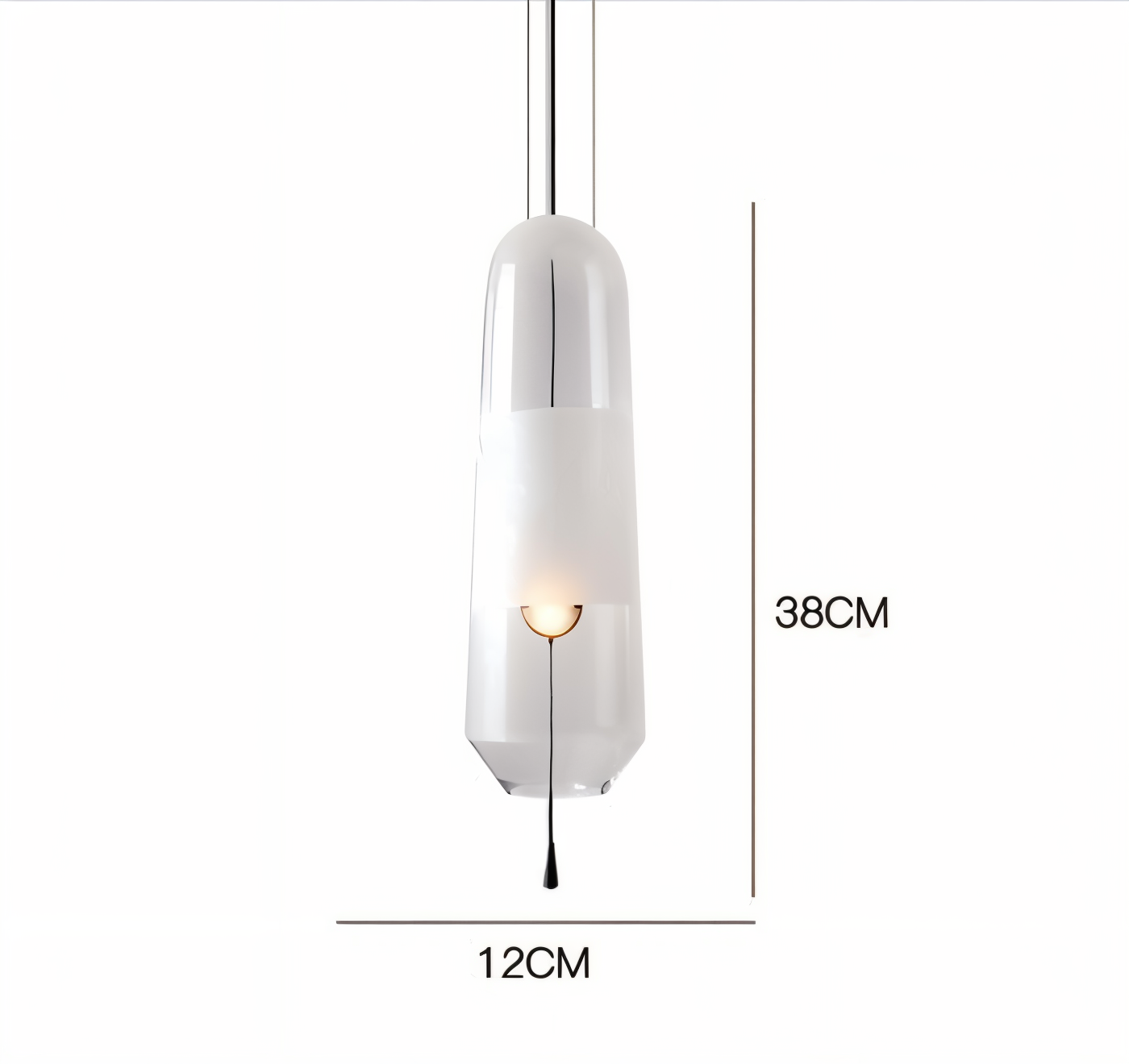 GlowCurve - Lampe pendante en verre rétro