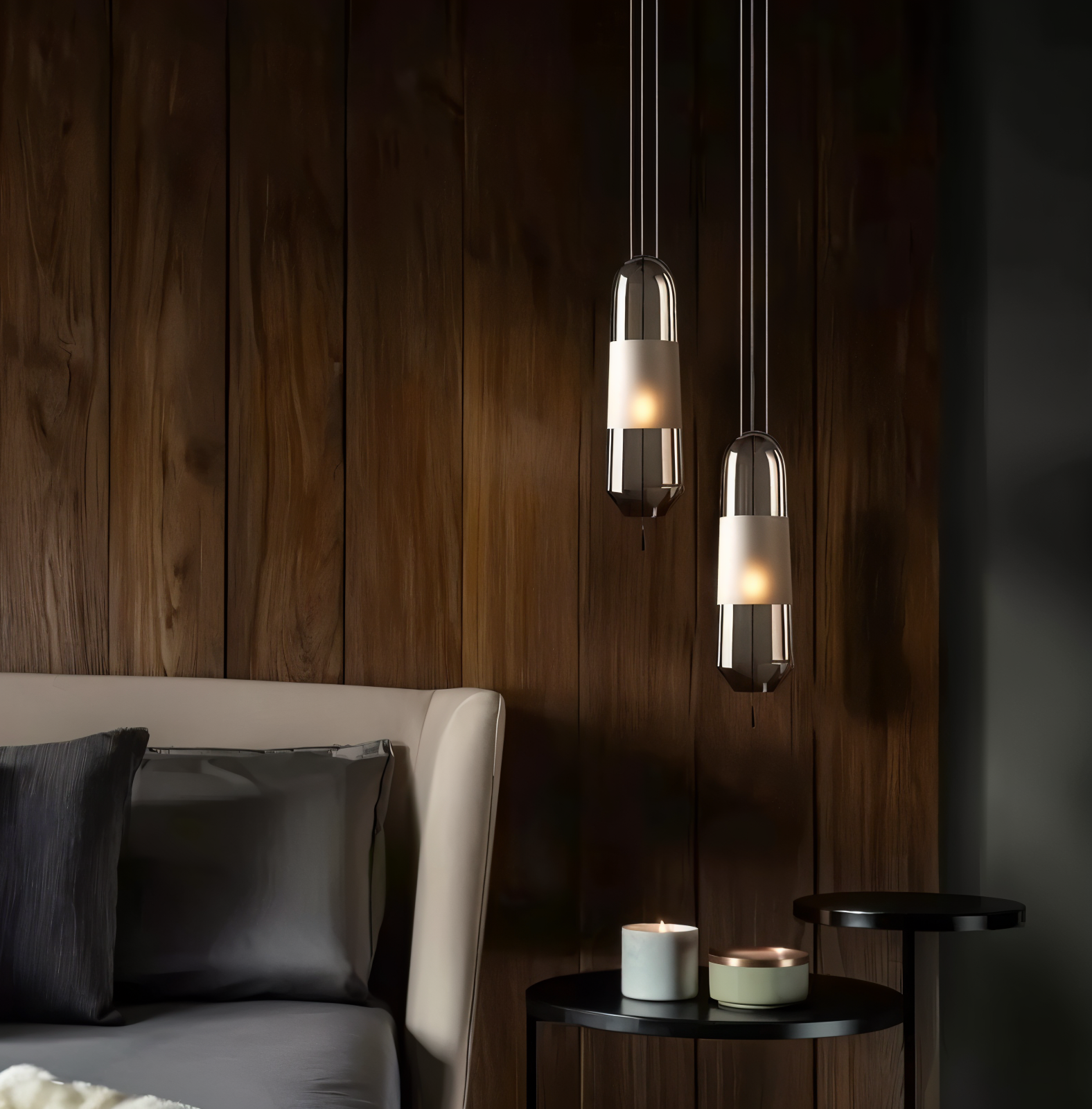 GlowCurve - Lampe pendante en verre rétro