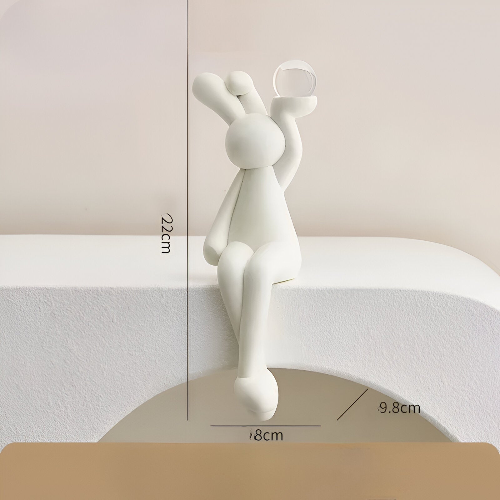 BunnyOrb - Figurines de lapin élégantes avec boule en verre