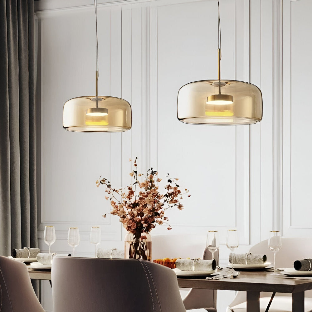 ClaraGlow Lampe à Suspendre en Verre Moderne – Éclairage Élégant pour Intérieur Moderne