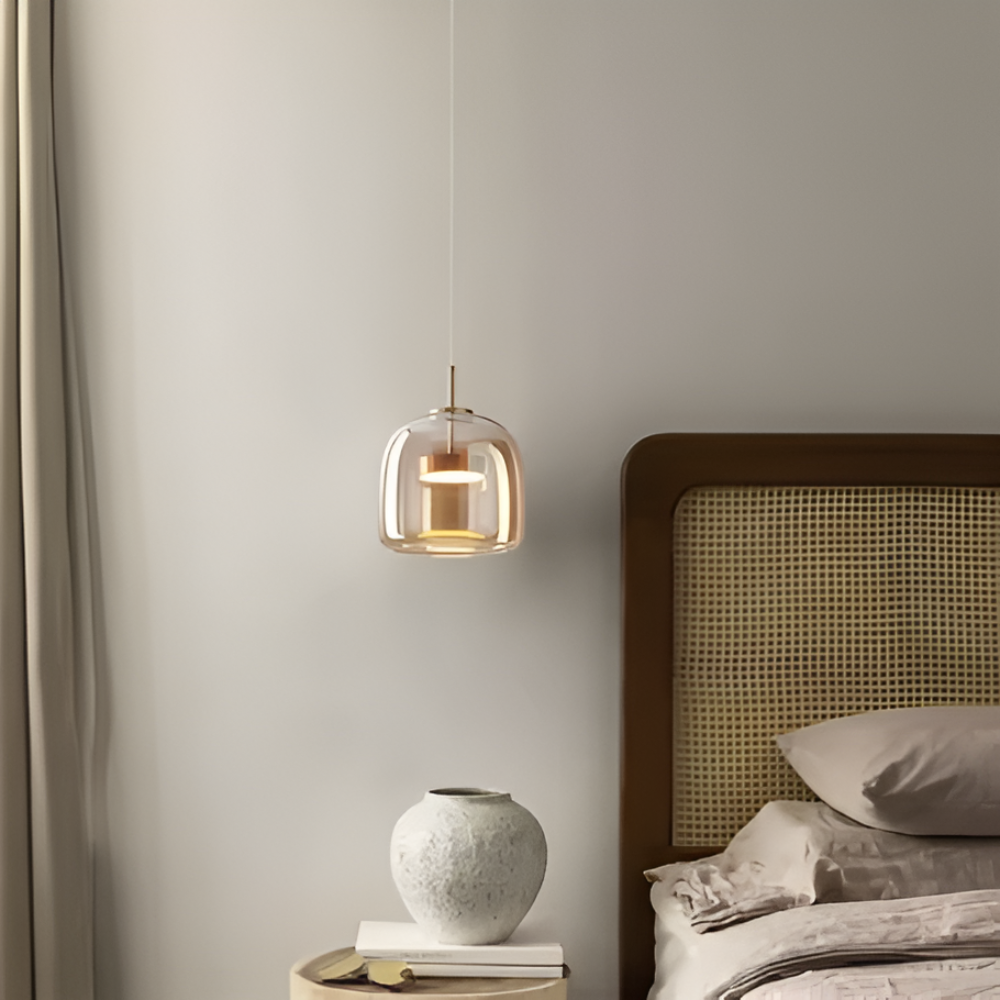 ClaraGlow Lampe à Suspendre en Verre Moderne – Éclairage Élégant pour Intérieur Moderne